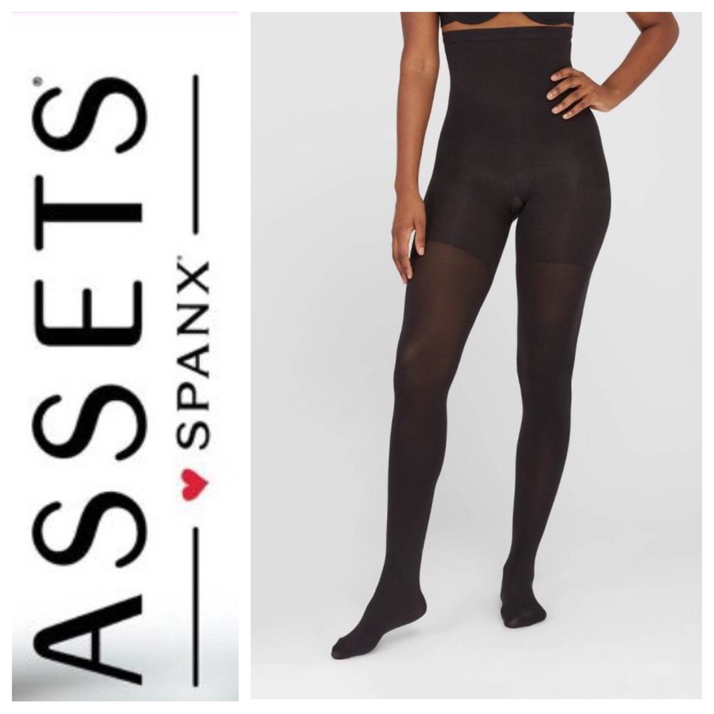 SPANX ASSETS - GREY SHAPING TIGHTS SIZE 4 (tag indicates brown)